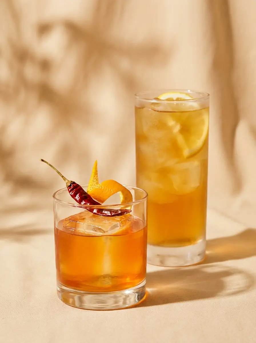 Hausgemachte Eistees und Cocktails
